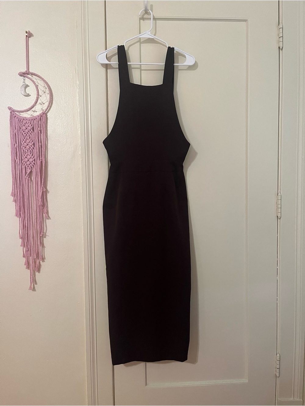 Newport News Brown Pinafore Midi Dress